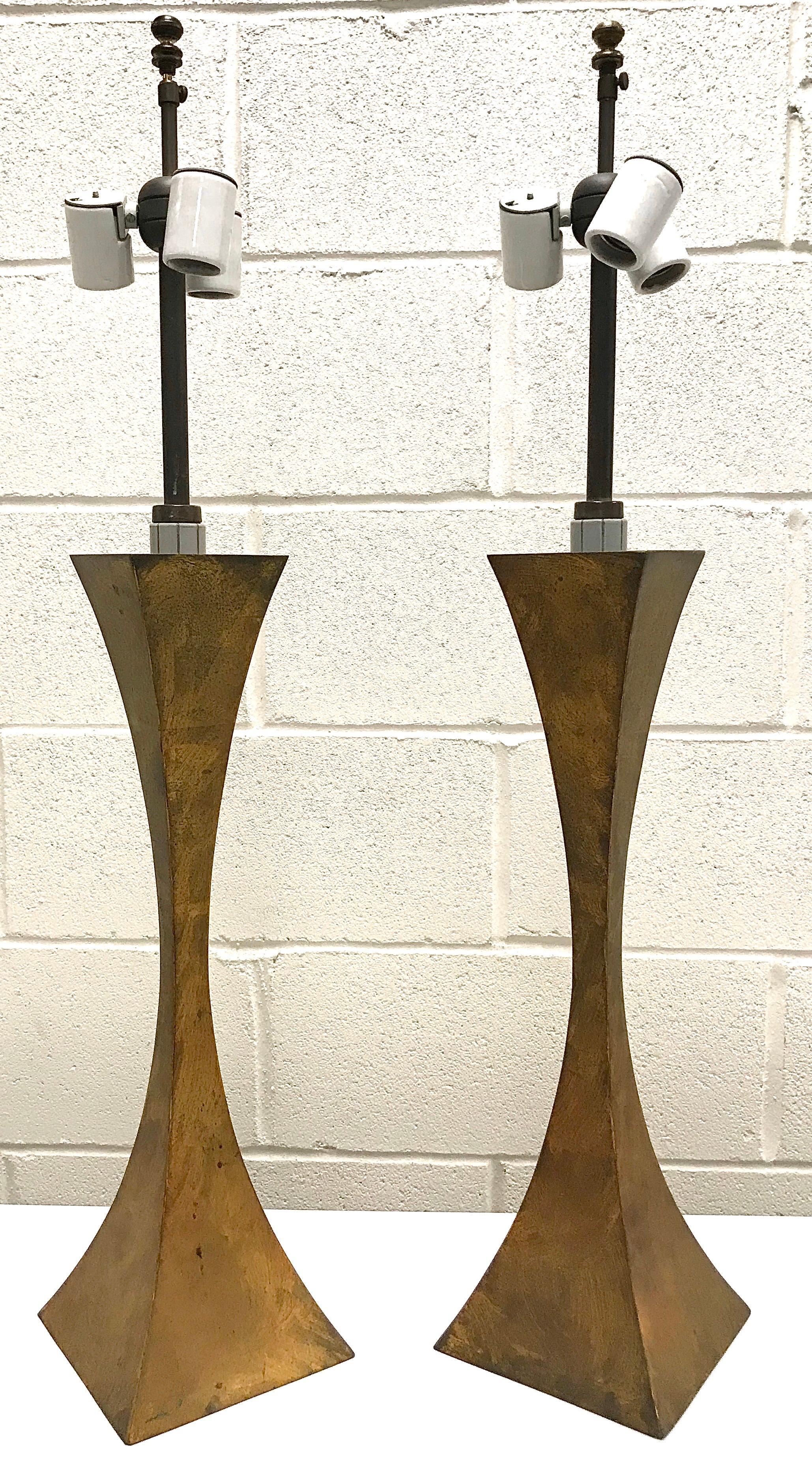 Pair of Gilt Bronze Sculptural Table Lamps by Stewart Ross James for Hansen For Sale 13