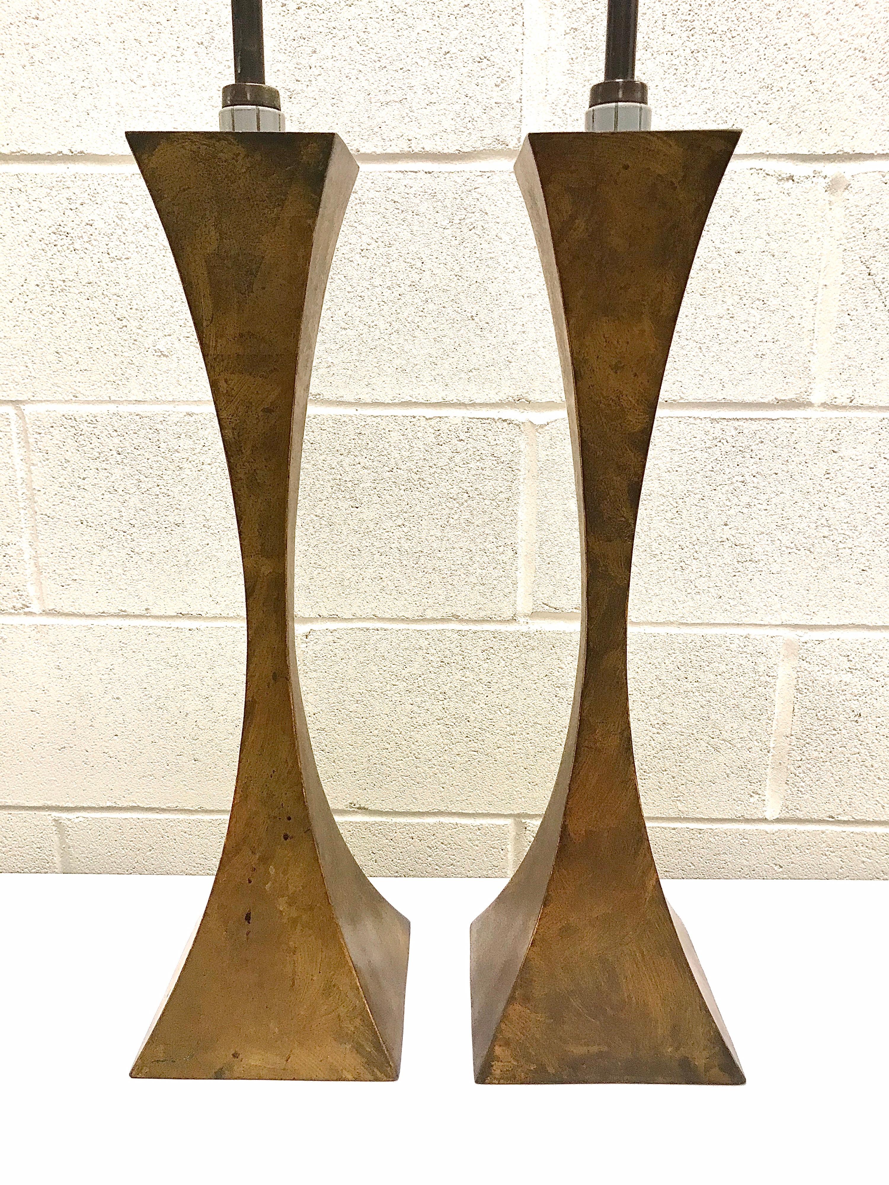 Pair of Gilt Bronze Sculptural Table Lamps by Stewart Ross James for Hansen For Sale 3