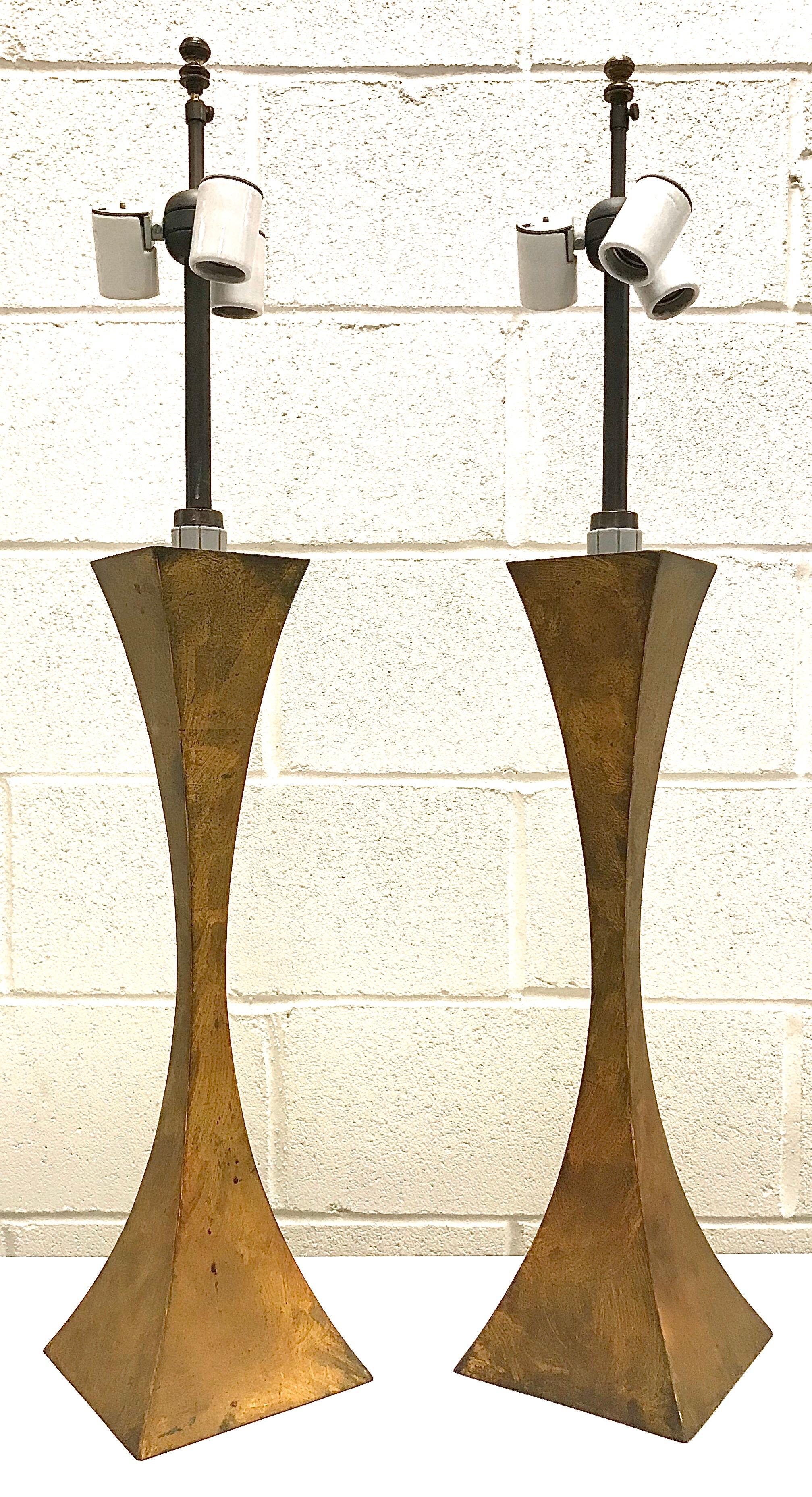Pair of Gilt Bronze Sculptural Table Lamps by Stewart Ross James for Hansen For Sale 5