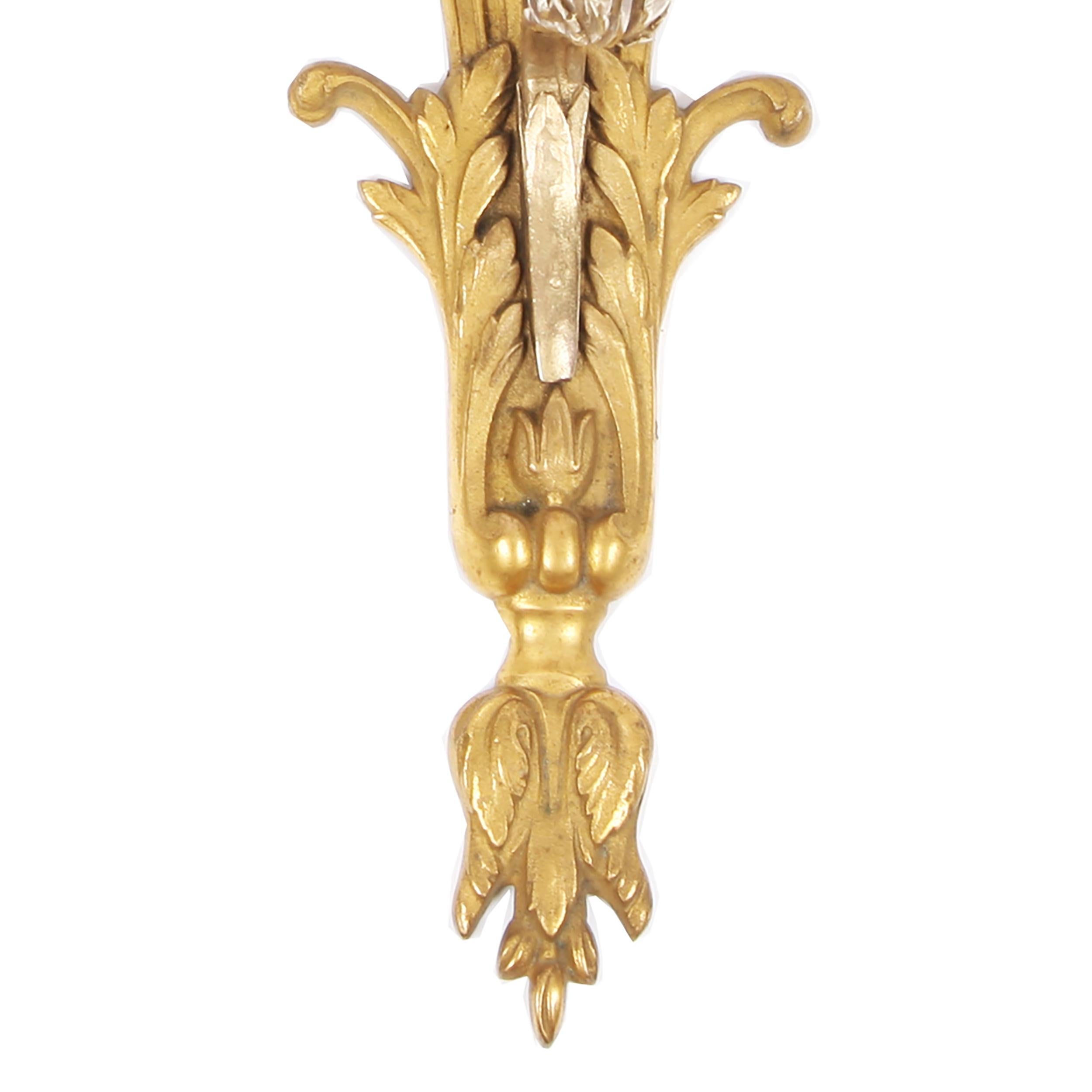 19th Century Pair of Gilt Bronze Swedish Wall Sconces For Sale