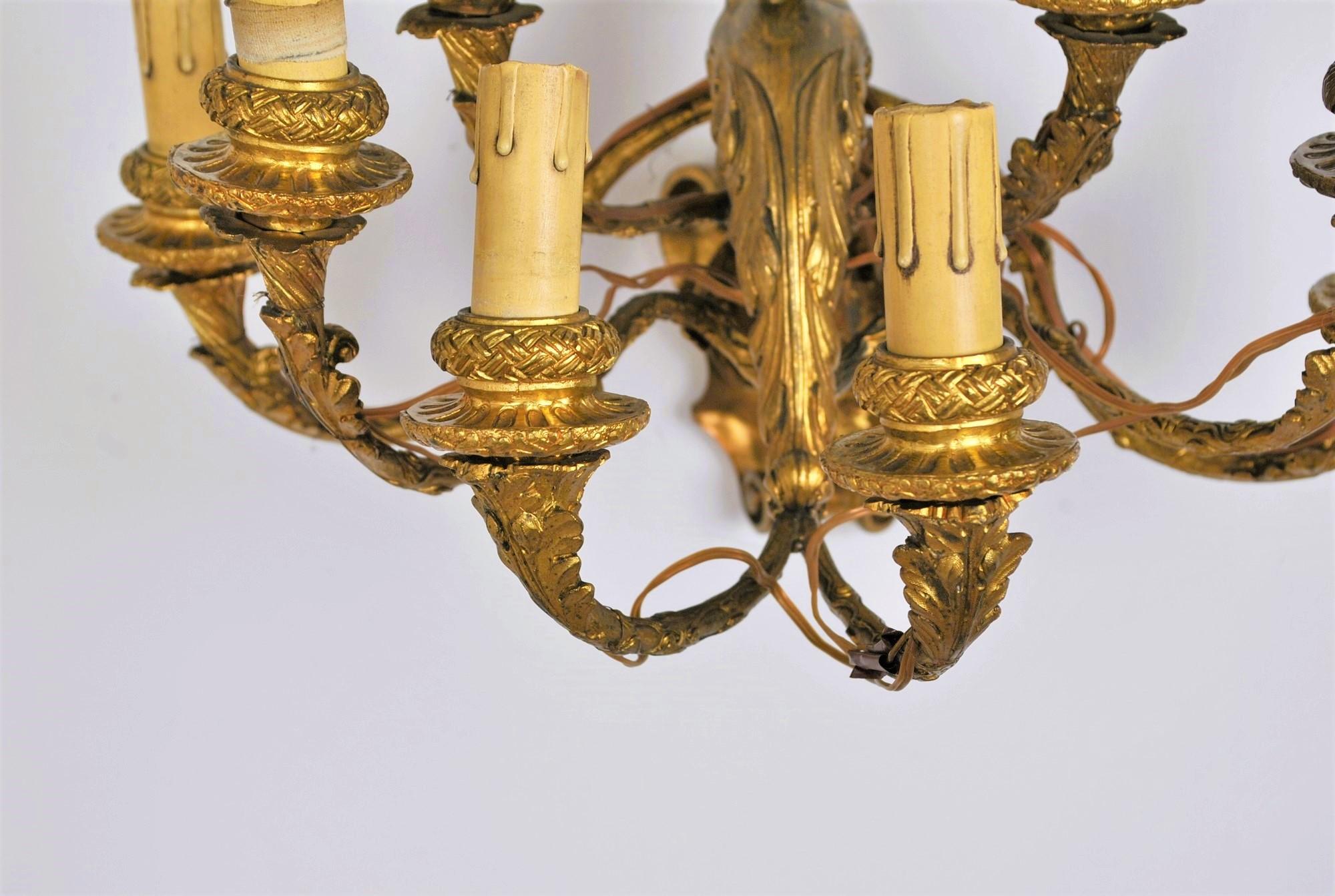 Coppia di applique in bronzo dorato con putti alati, Napoleone III, XIX secolo in vendita 3
