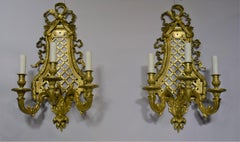 Pair of Gilt Bronze Wall Sconces by Henri Vian