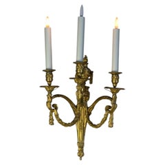 Pair of gilt bronze wall sconces in the Louis XVI style, around 1880