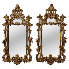 Pair of Gilt Chinoiserie Style Wall Mirrors