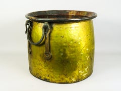 Pair of gilt copper cauldrons with cast iron handles - Italy - 19th century