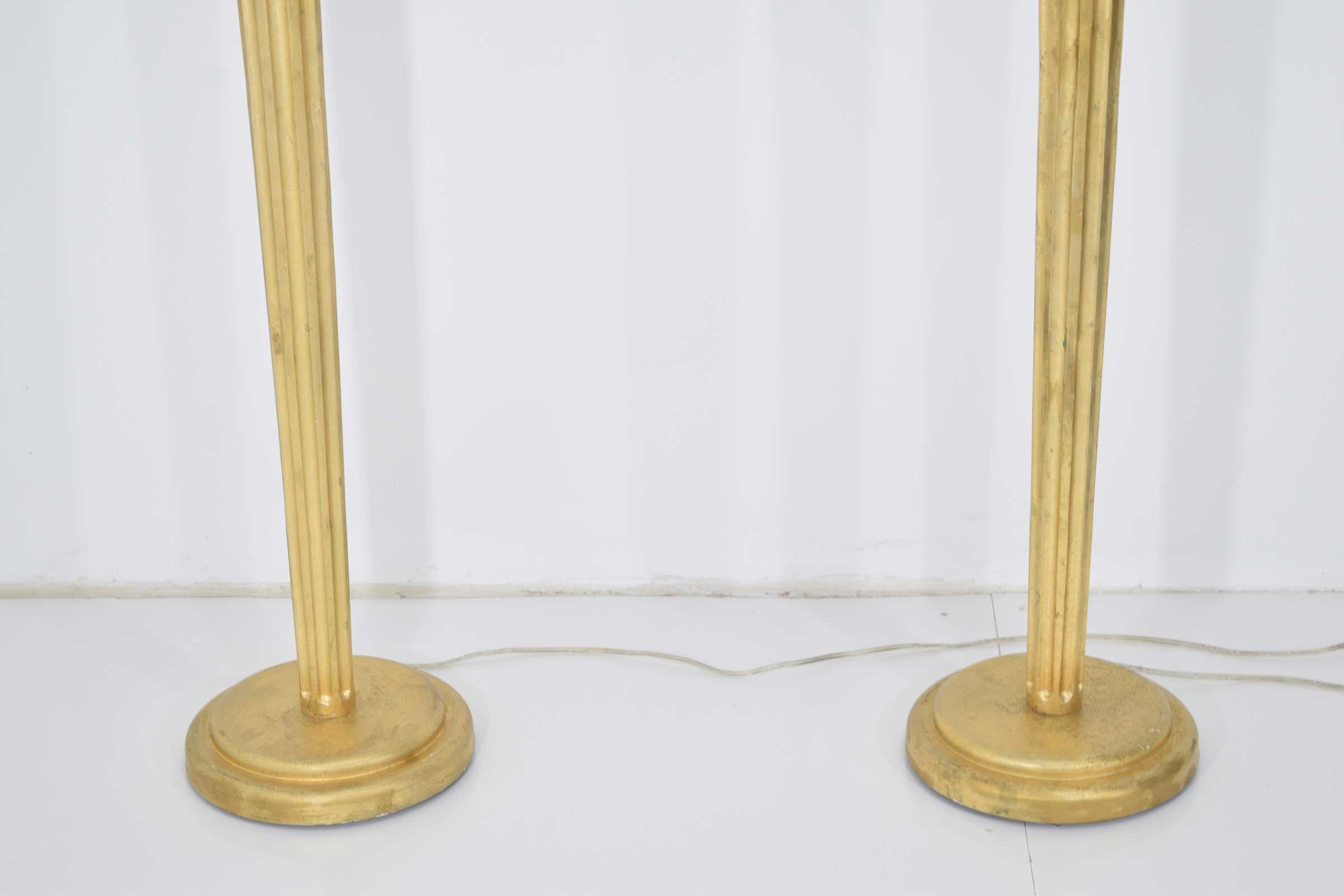 Pair of Gilt Floor Lamps 4