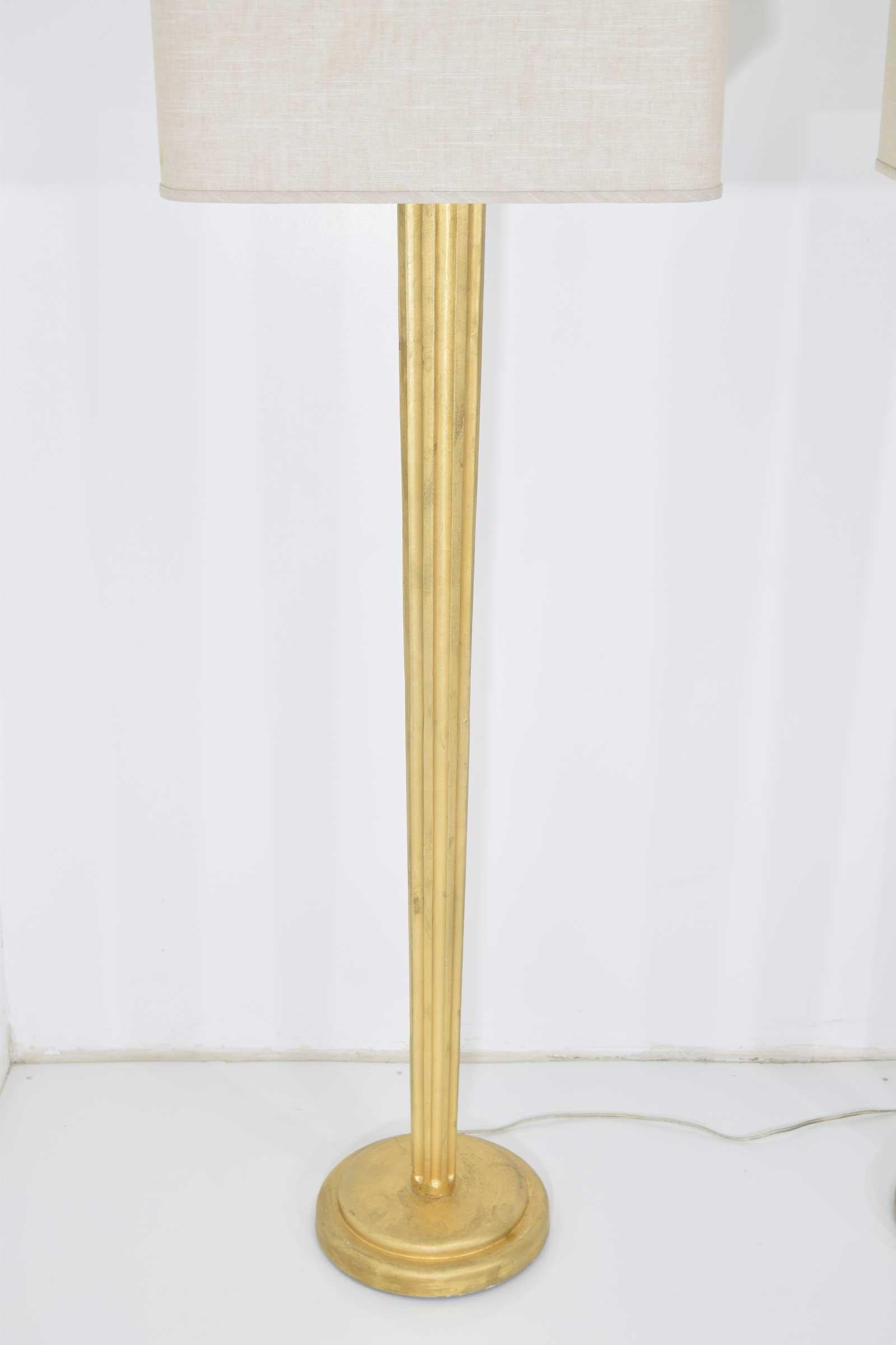 Pair of Gilt Floor Lamps 5