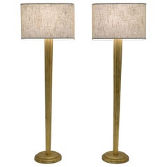 Pair of Gilt Floor Lamps