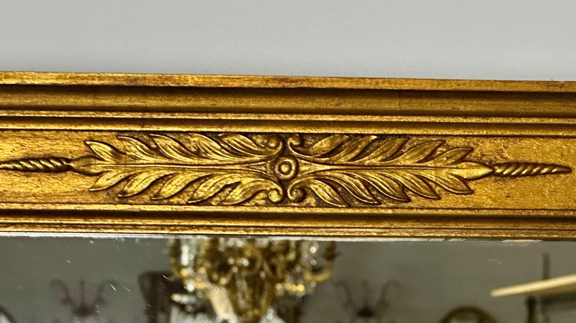 Pair of Gilt Gold and Ebony Wall, Console or Pier Mirrors 5
