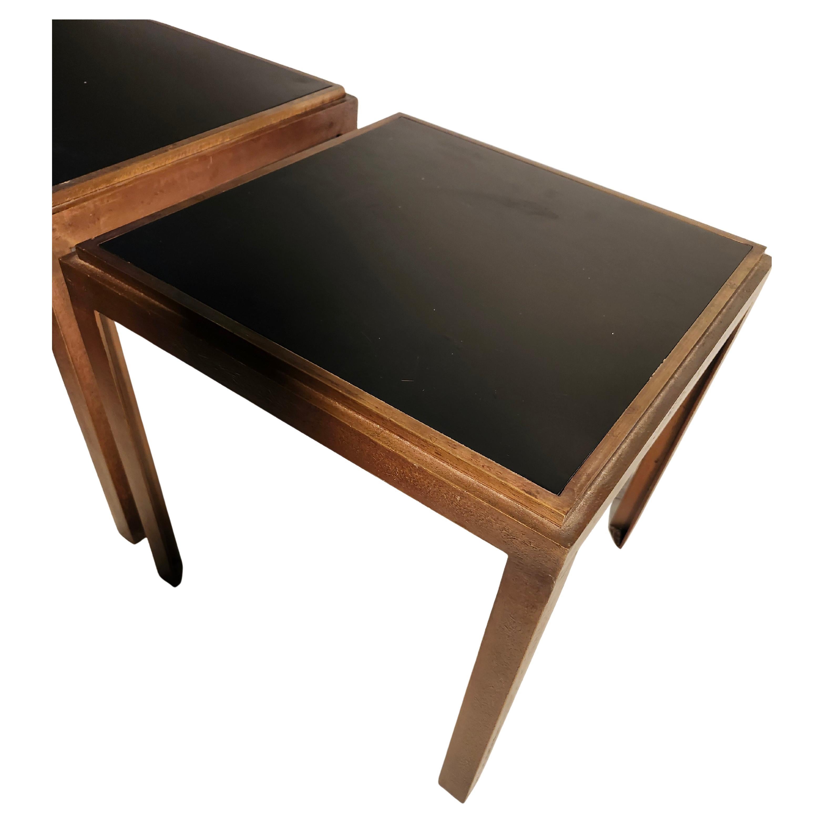 Pair of Gilt Iron Architectural Tables with Black Iron Tops high Quality For Sale 3