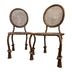 Pair of Gilt Iron Chairs Maison Ramsay, circa 1930