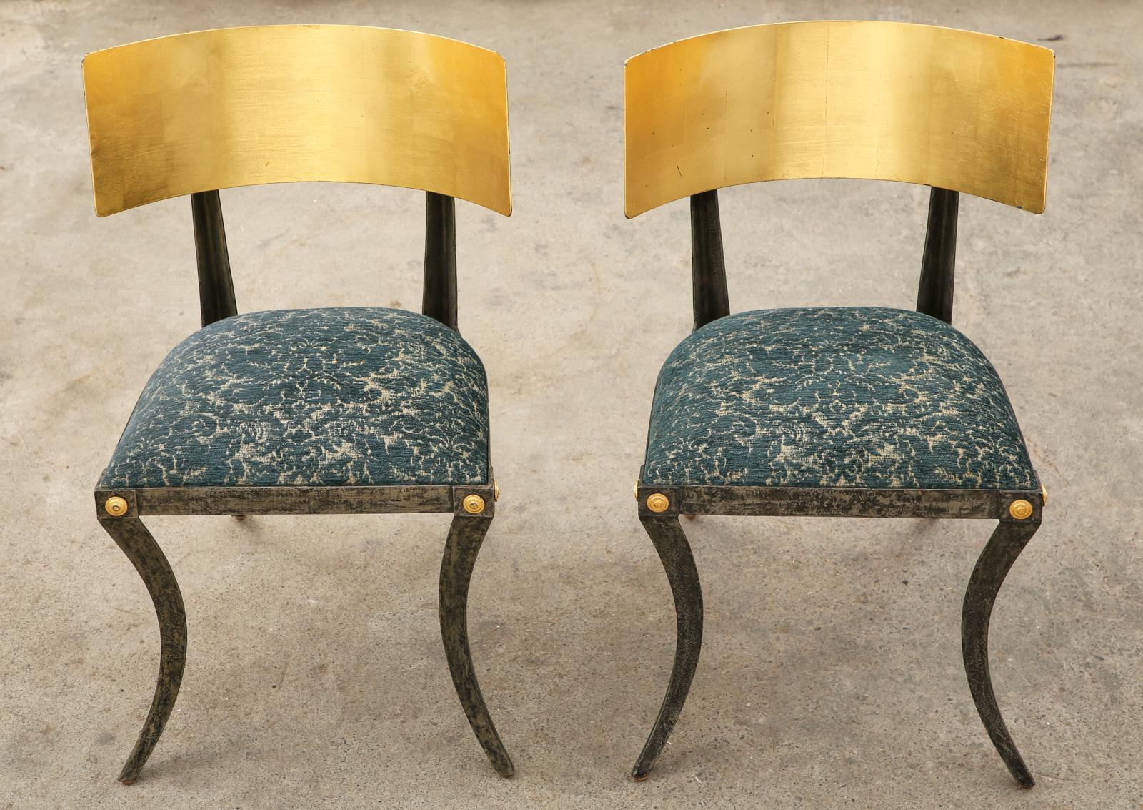 Pair of Gilt Iron Klismos Chairs by Ched Berenguer-Topacio 5