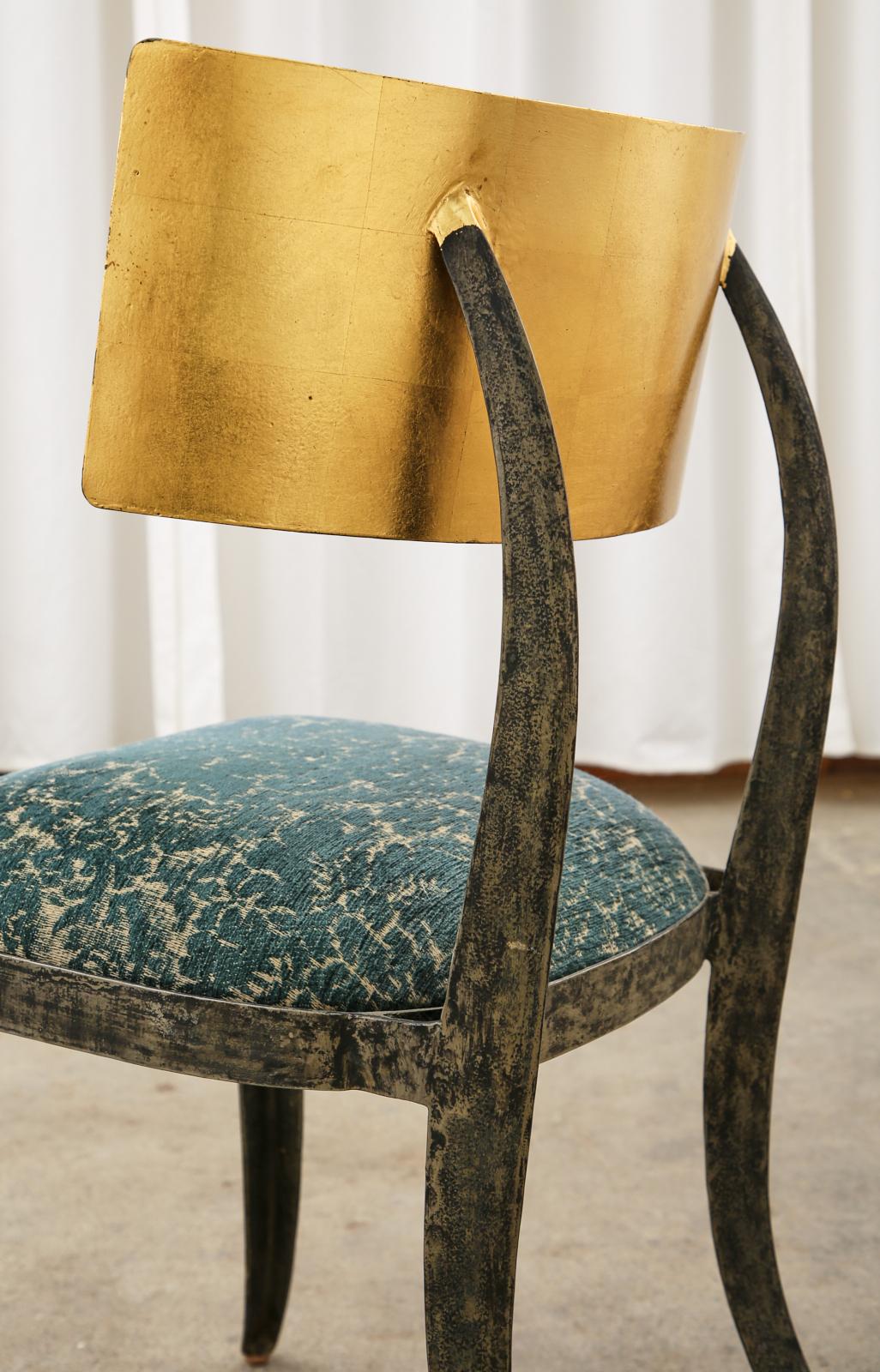 Pair of Gilt Iron Klismos Chairs by Ched Berenguer-Topacio 9