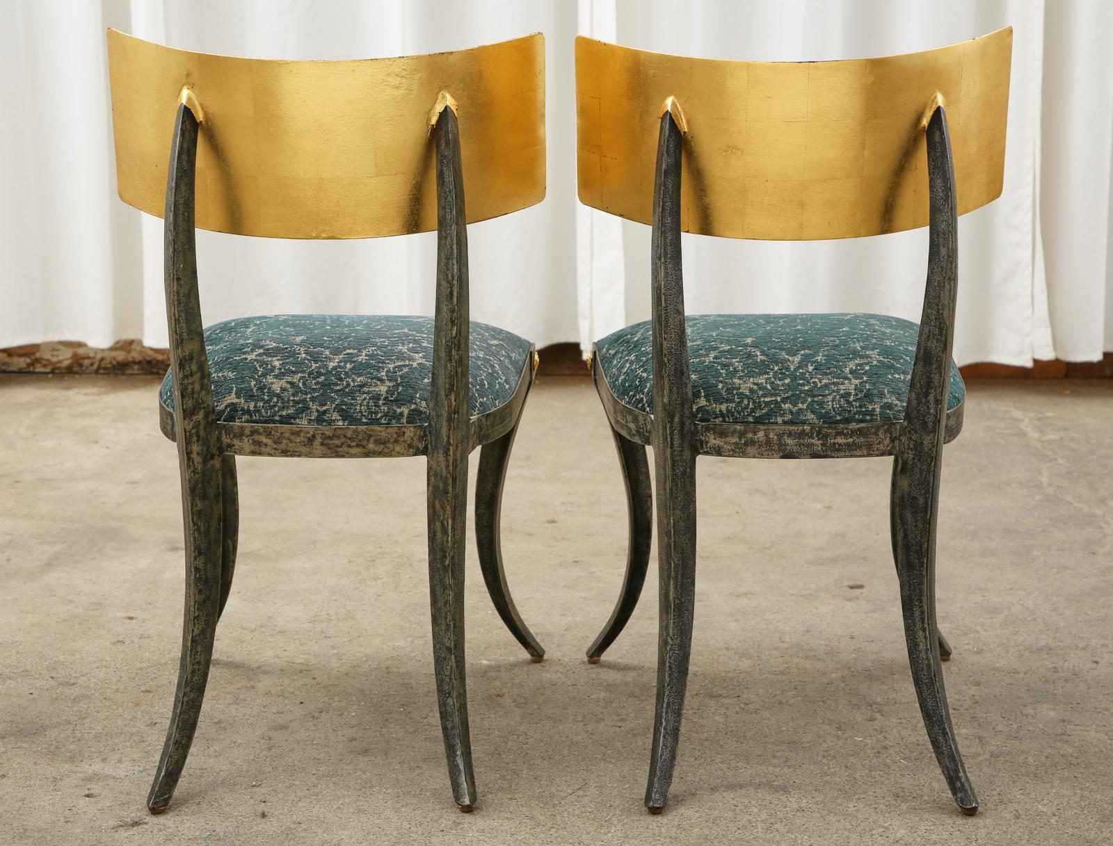 Pair of Gilt Iron Klismos Chairs by Ched Berenguer-Topacio 11