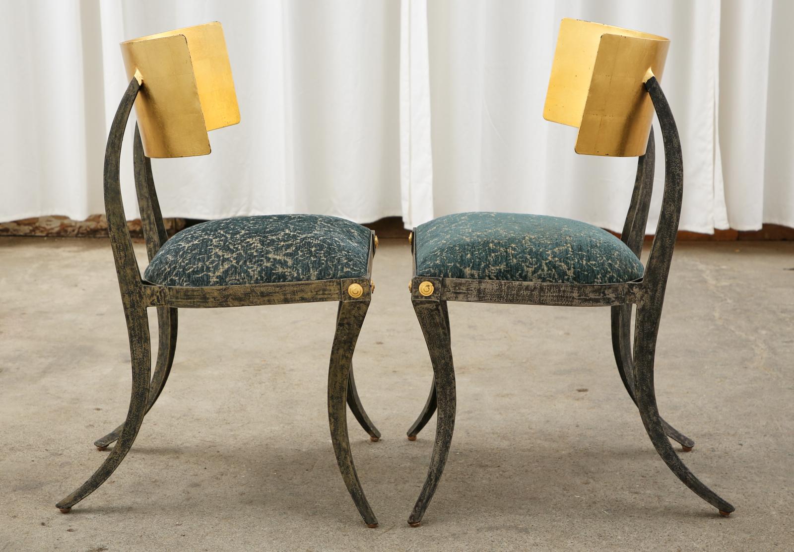 Philippine Pair of Gilt Iron Klismos Chairs by Ched Berenguer-Topacio