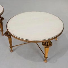 Pair of Gilt Iron Low Tables attributed to Gilbert Poillerat