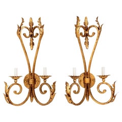 Used Pair of Gilt Iron Sconces