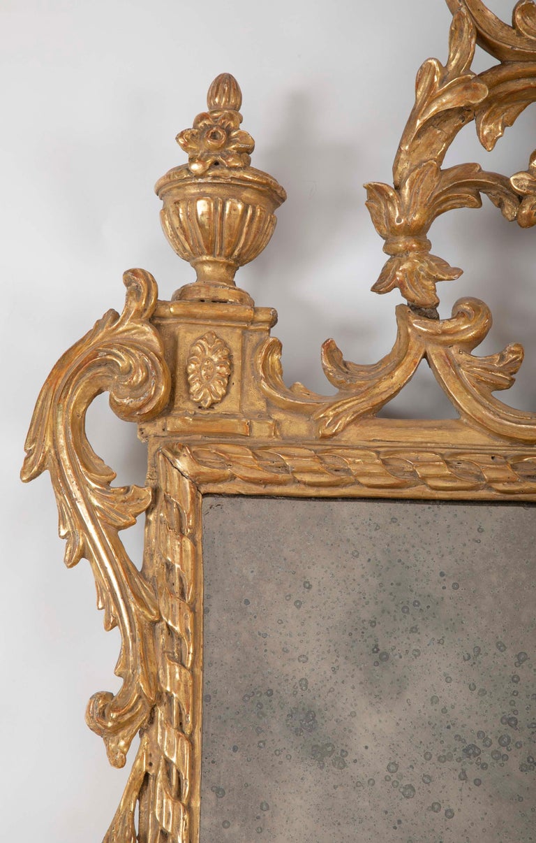 Pair of Gilt Italian Neoclassical Mirrors For Sale 2
