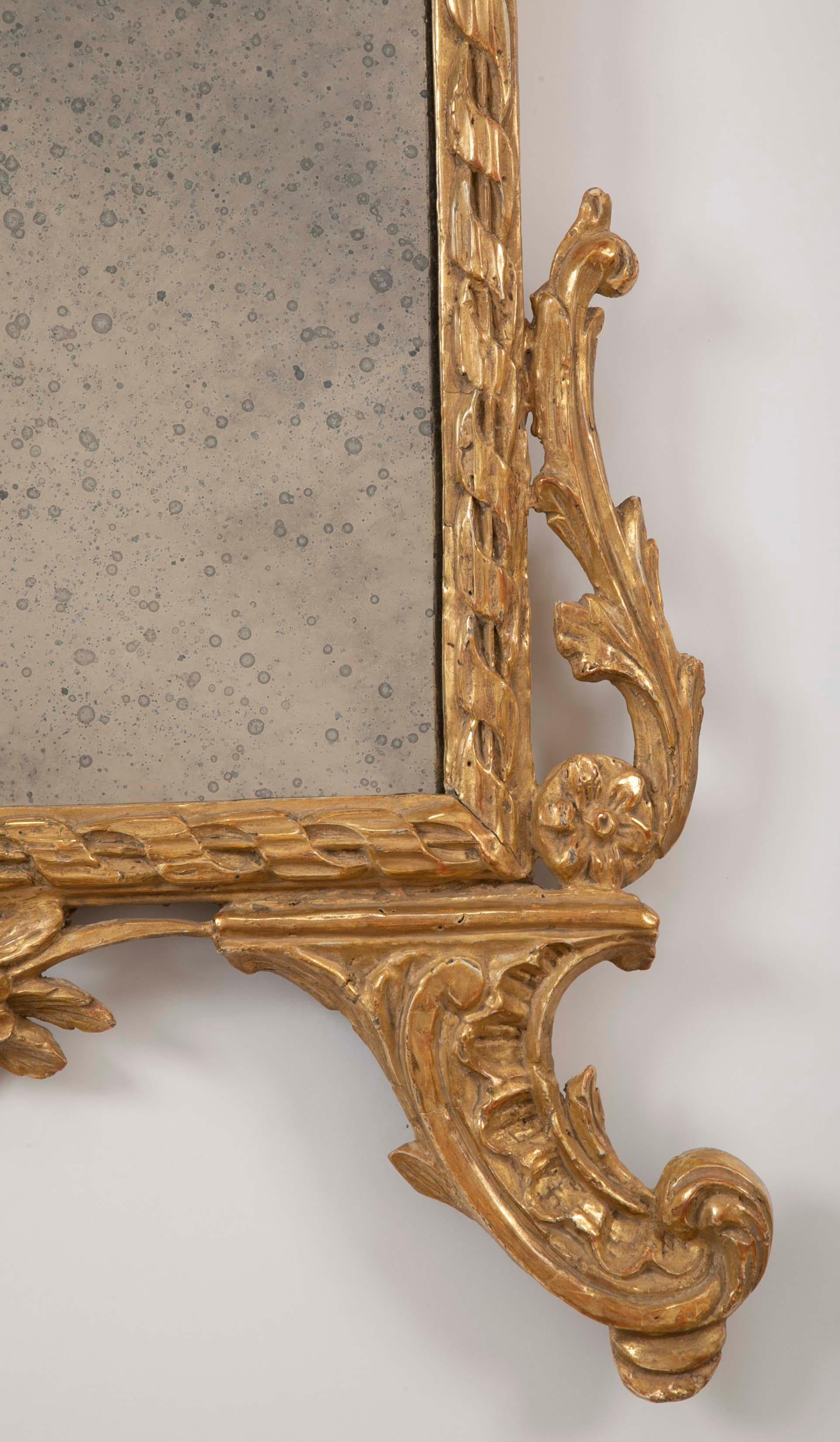 Paar vergoldete italienische neoklassizistische Spiegel im Angebot 1