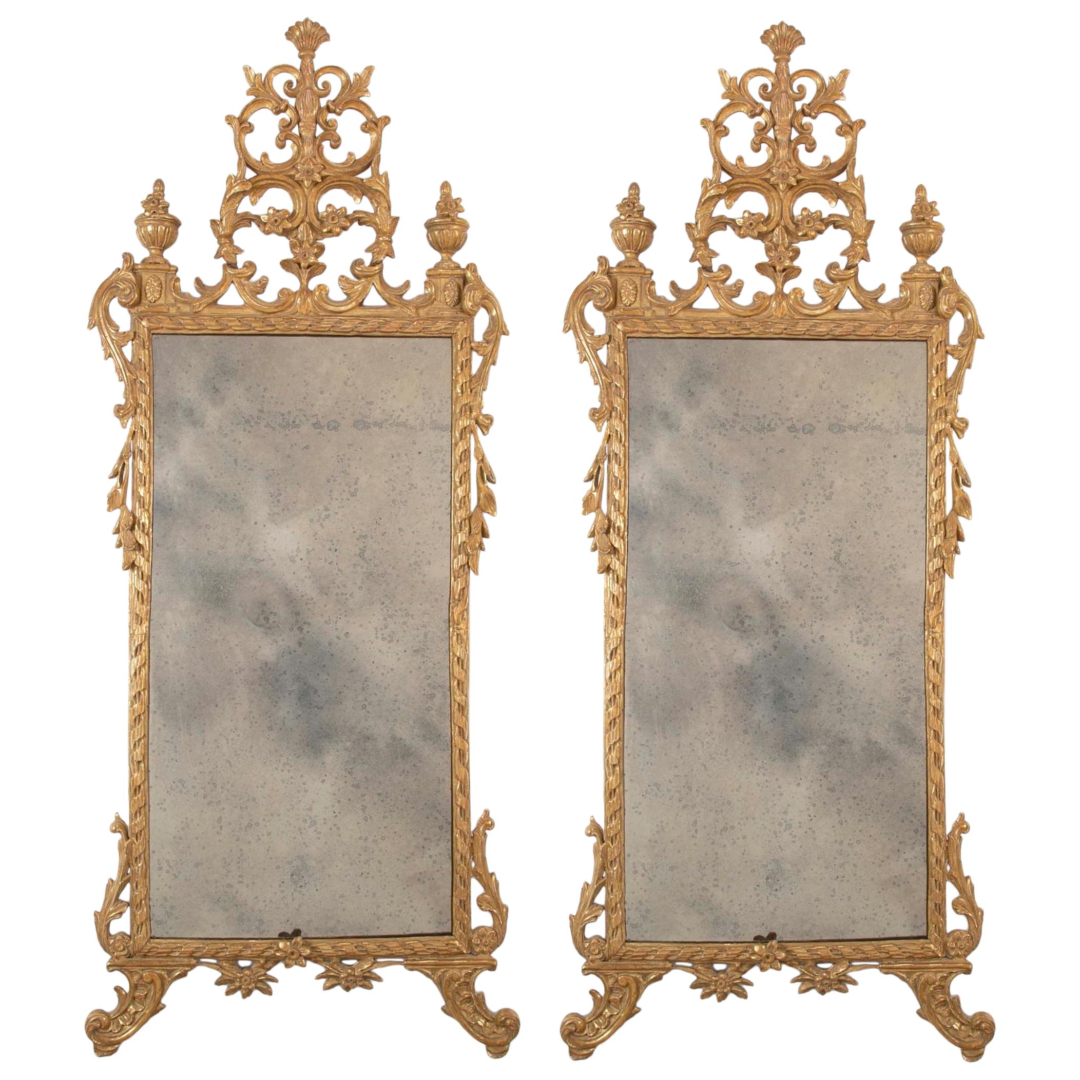 Coppia di specchi dorati neoclassici italiani