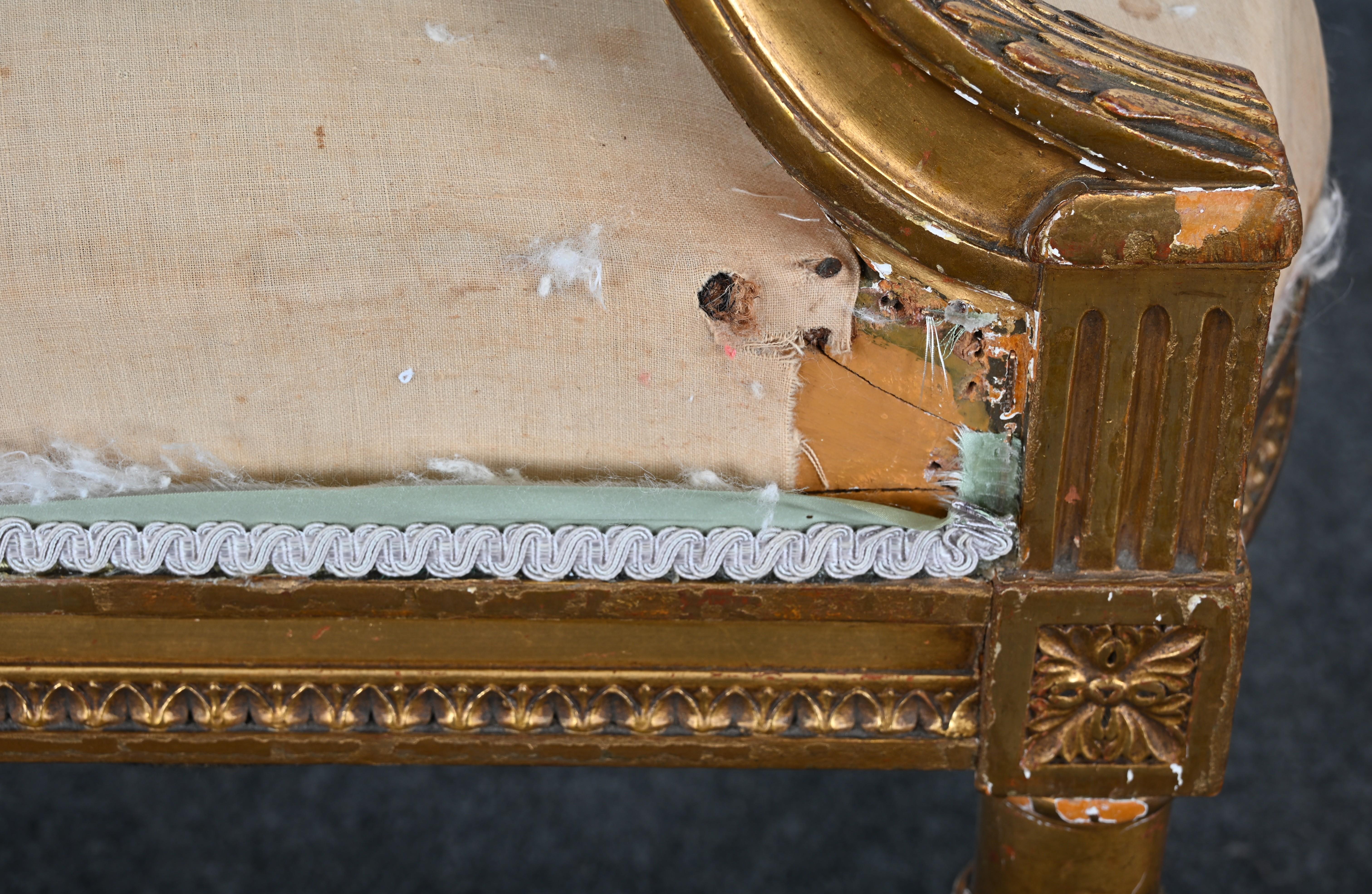 Pair of Gilt Louis XVI French Chairs, circa 1900 For Sale 7