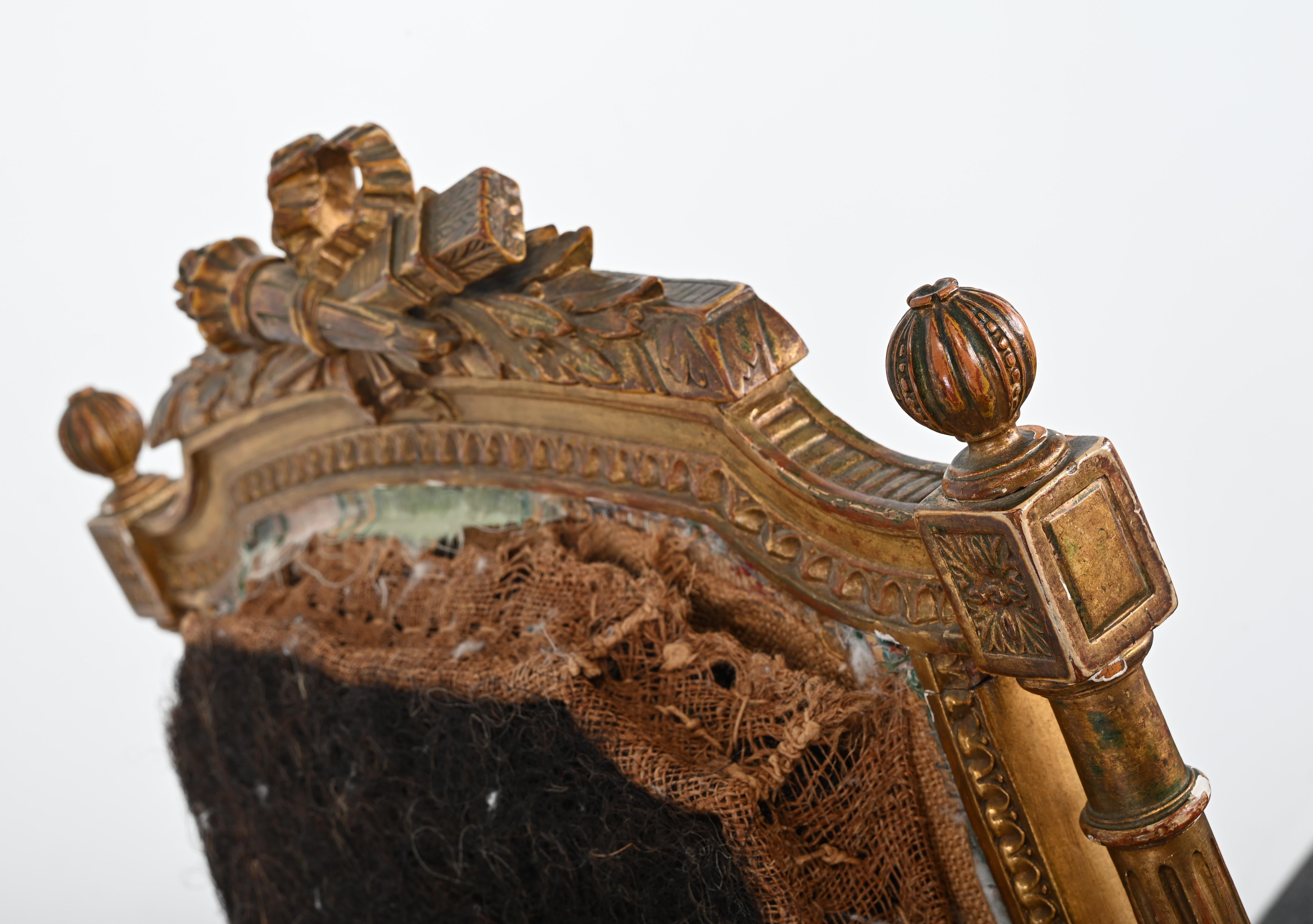 Pair of Gilt Louis XVI French Chairs, circa 1900 For Sale 9