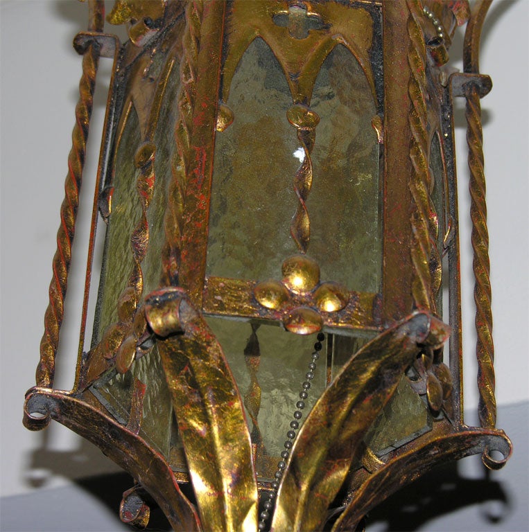 Pair of Gilt Metal Lanterns, Sold Individually For Sale 1