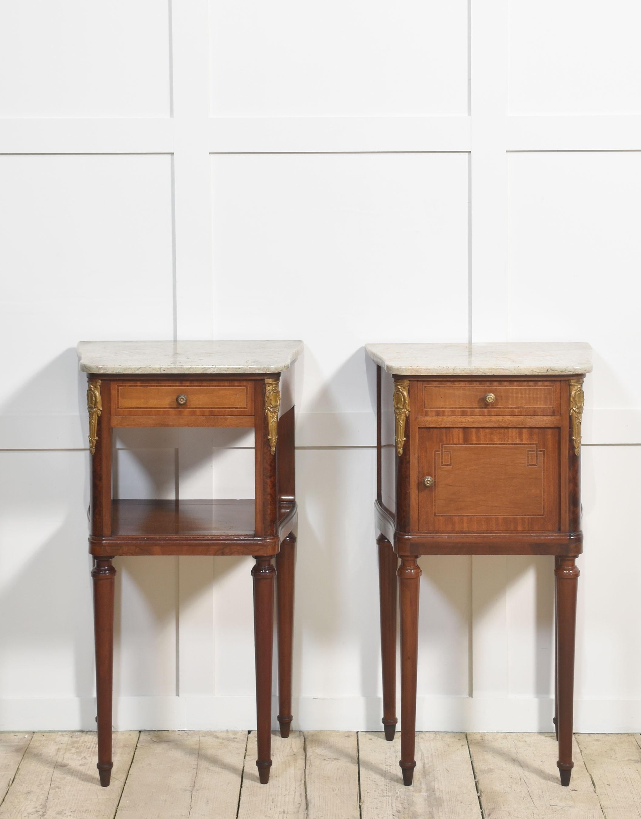 Pair of gilt metal mounted bedside cabinets For Sale 6