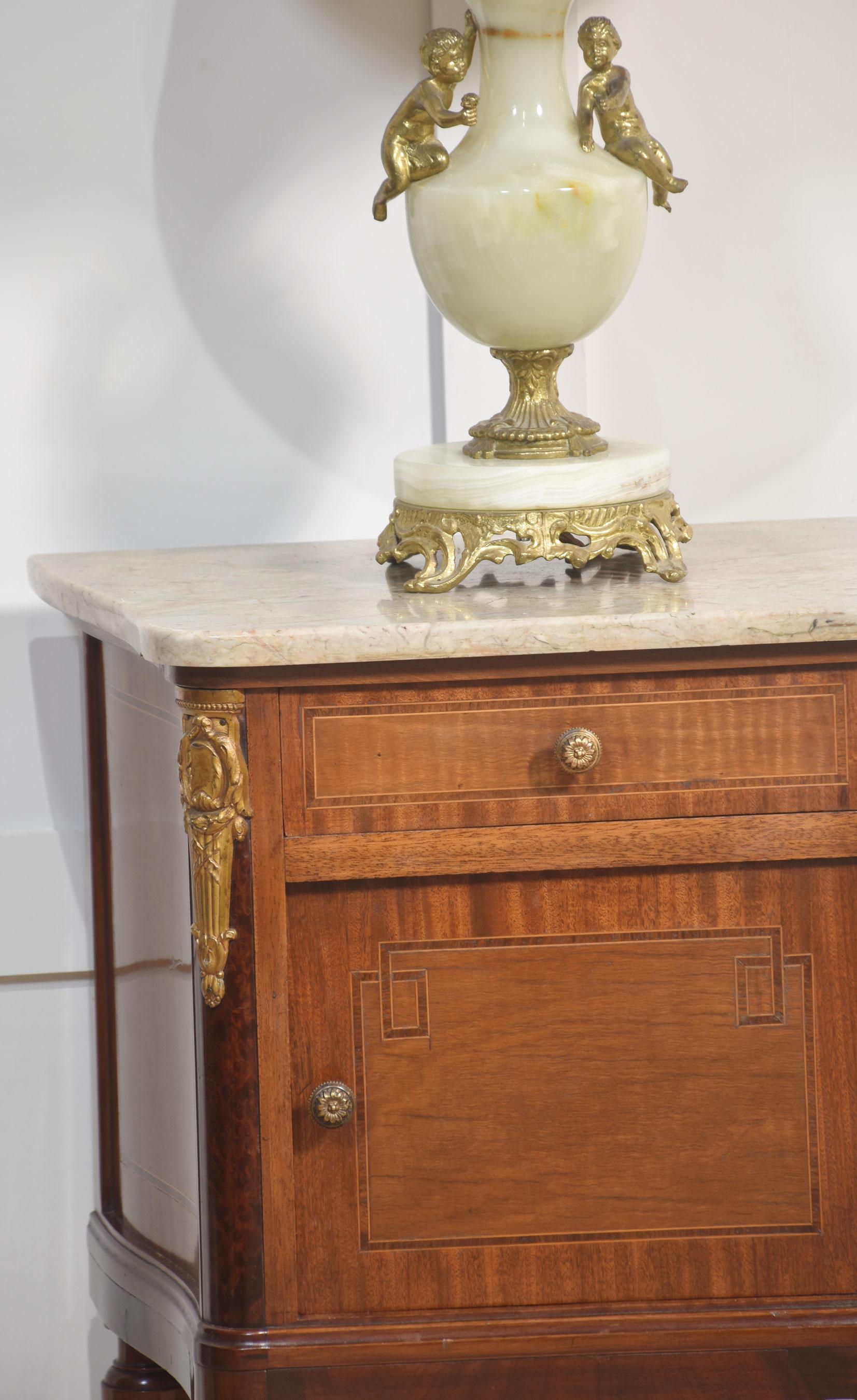 Pair of gilt metal mounted bedside cabinets For Sale 8