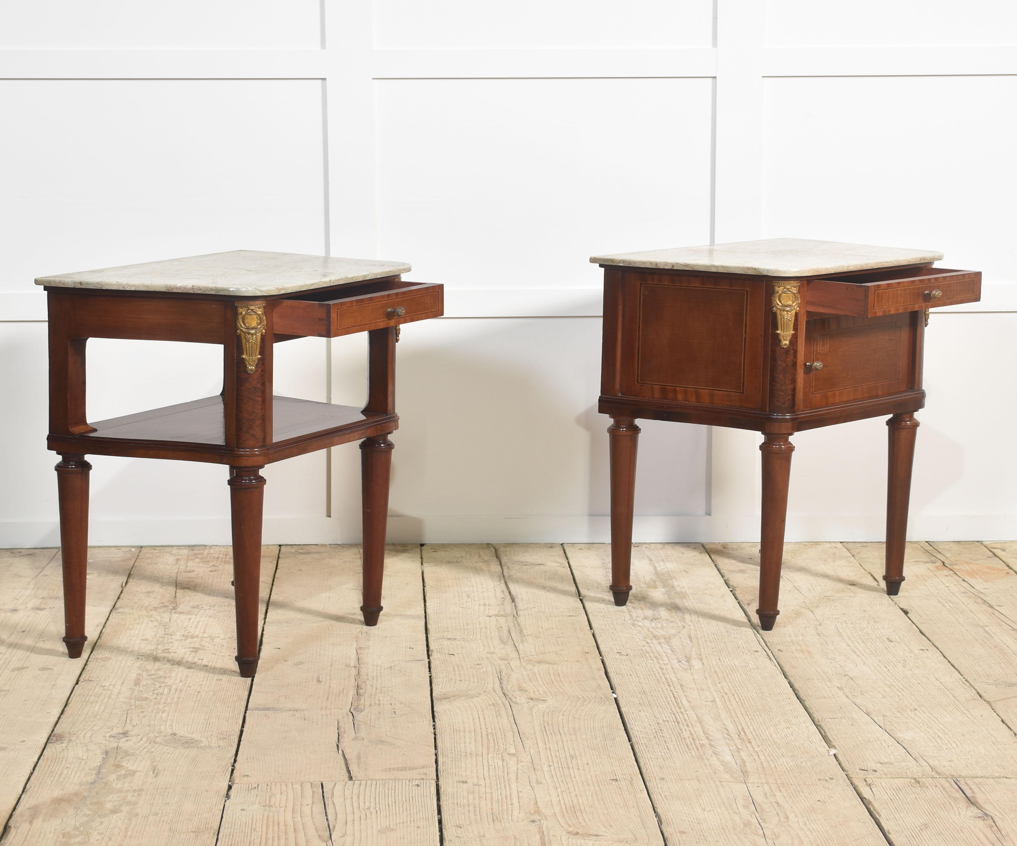 Pair of gilt metal mounted bedside cabinets In Good Condition For Sale In Cheshire, GB
