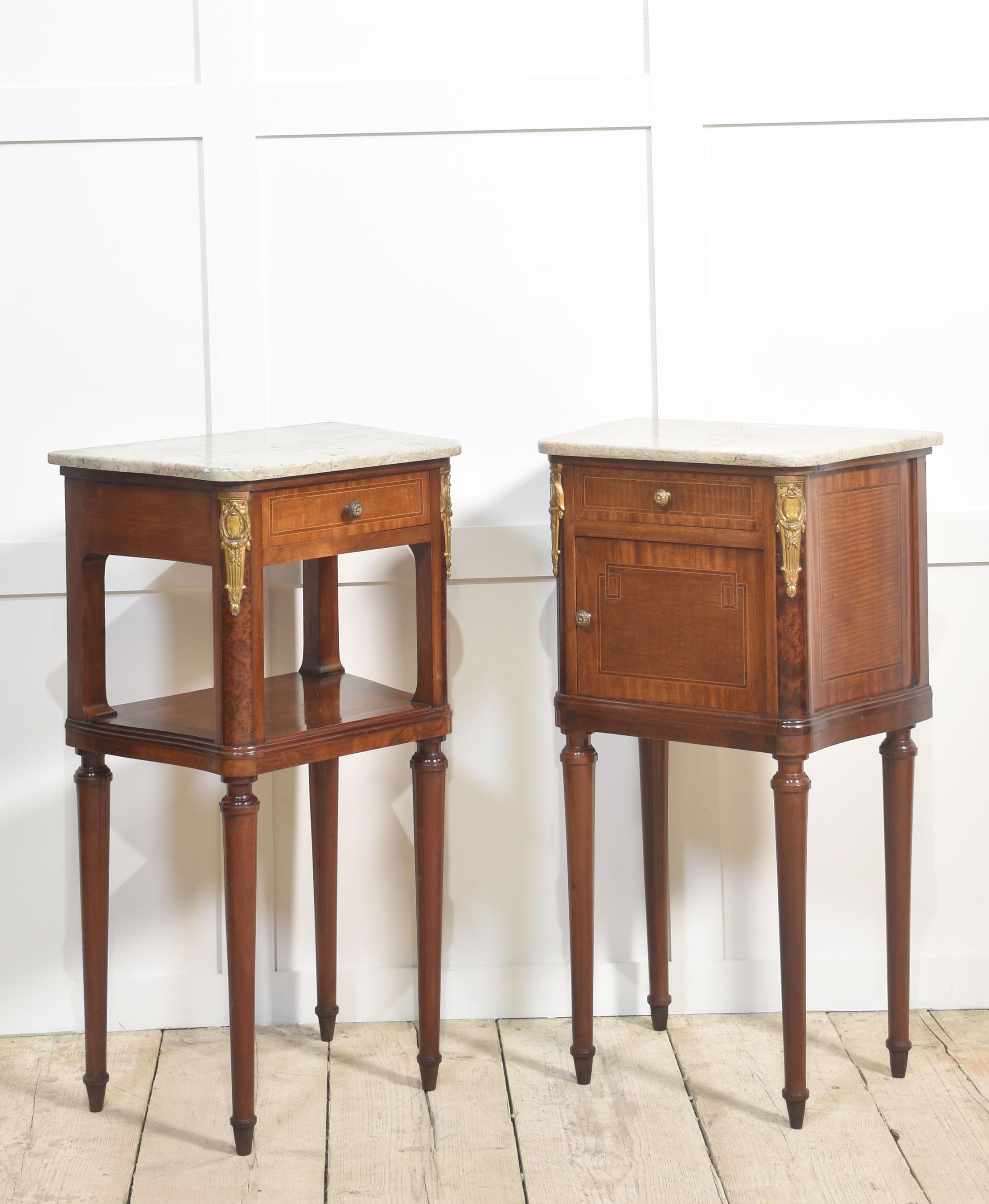 Pair of gilt metal mounted bedside cabinets For Sale 2