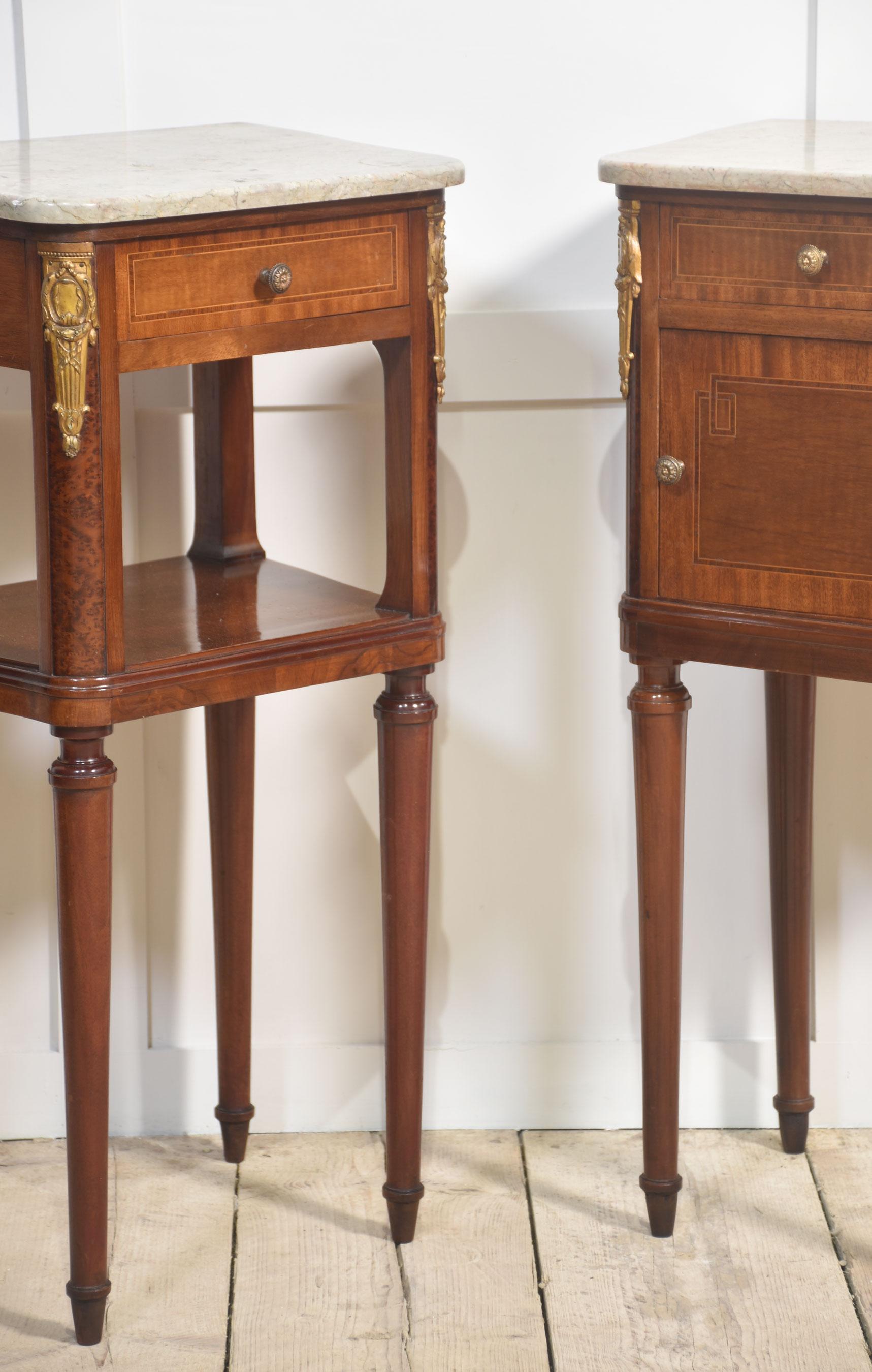Pair of gilt metal mounted bedside cabinets For Sale 3