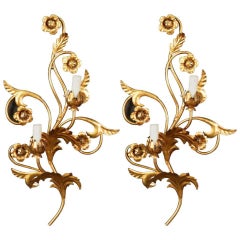 Pair of Gilt Metal Sconces by Maison Baguès