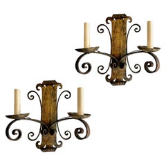 Pair of Gilt Metal Sconces