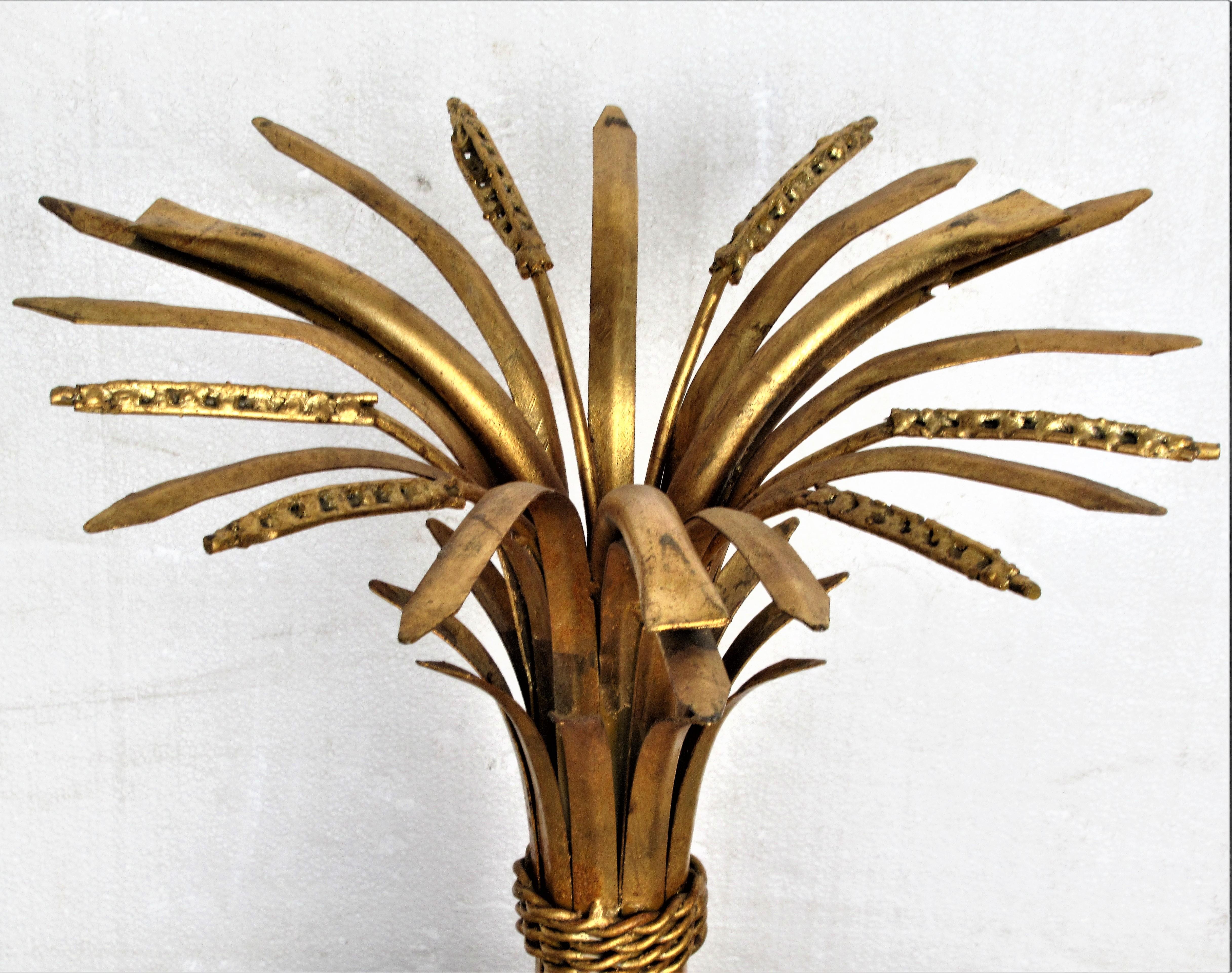 20th Century Pair of Gilt Metal Sheaf of Wheat Tables