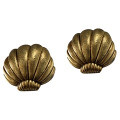 Pair of Gilt Metal Shell Sconces