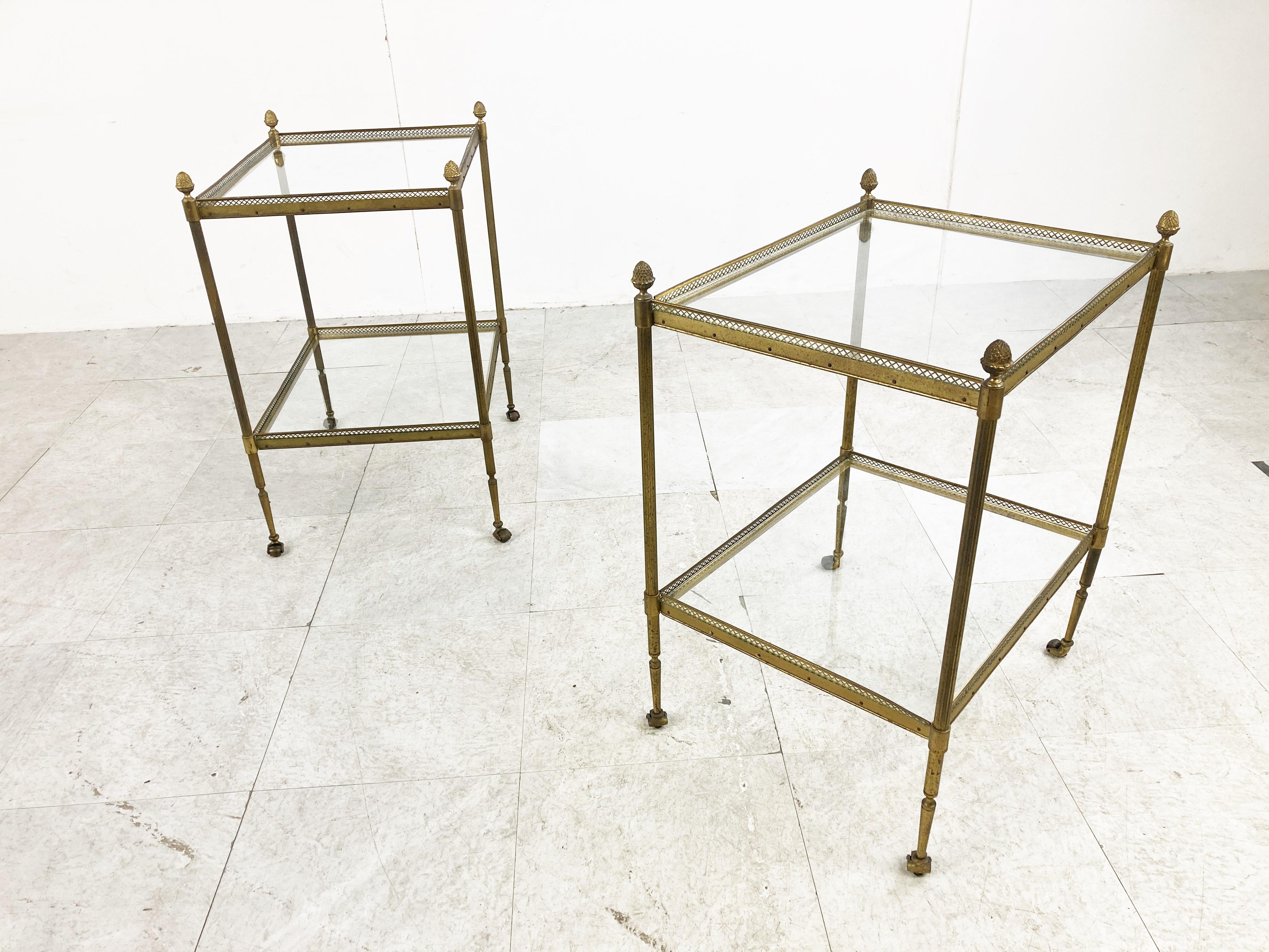 Pair of Gilt Metal Side Tables by Maison Jansen, 1960s 5