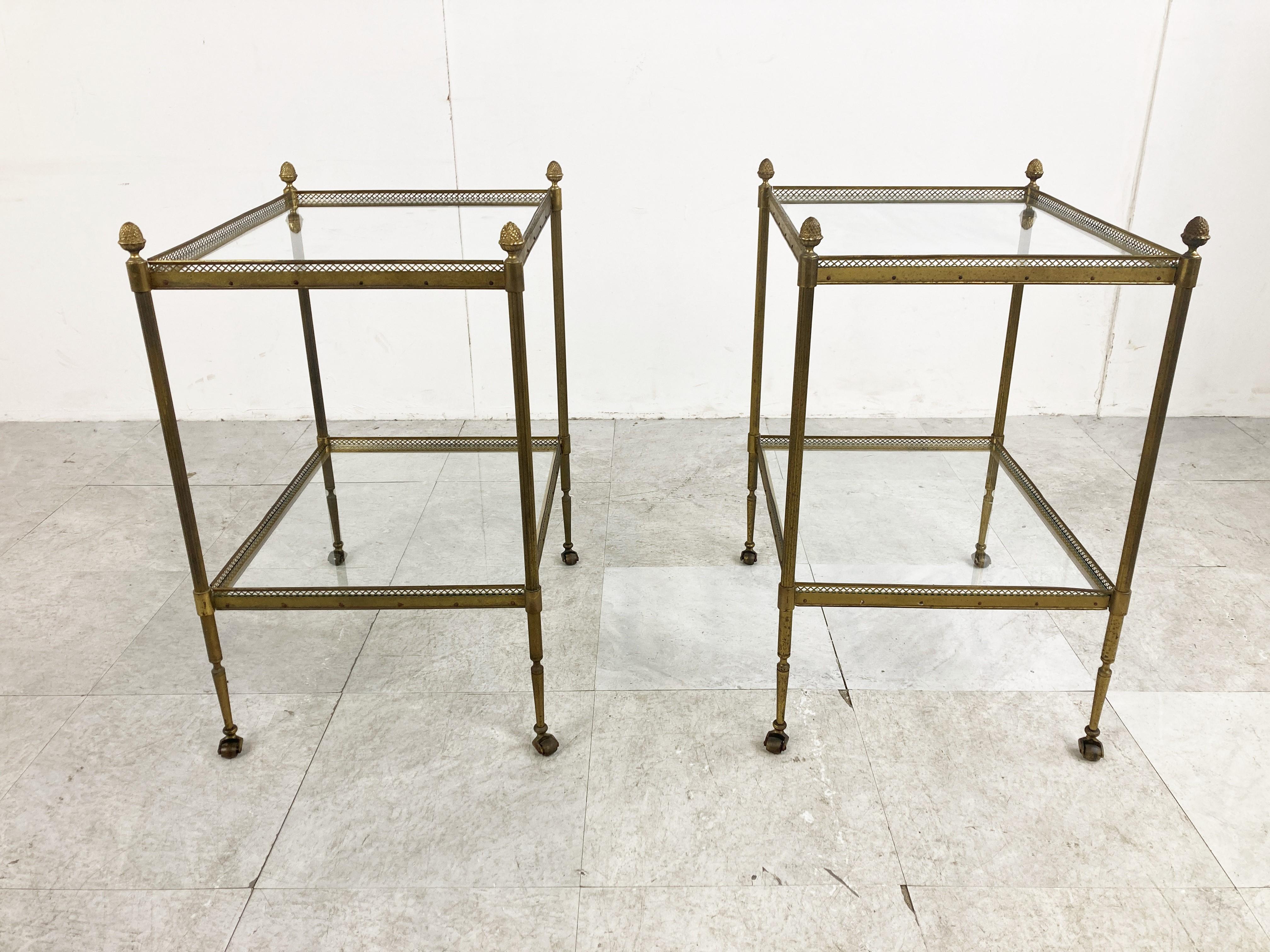 Pair of Gilt Metal Side Tables by Maison Jansen, 1960s 1