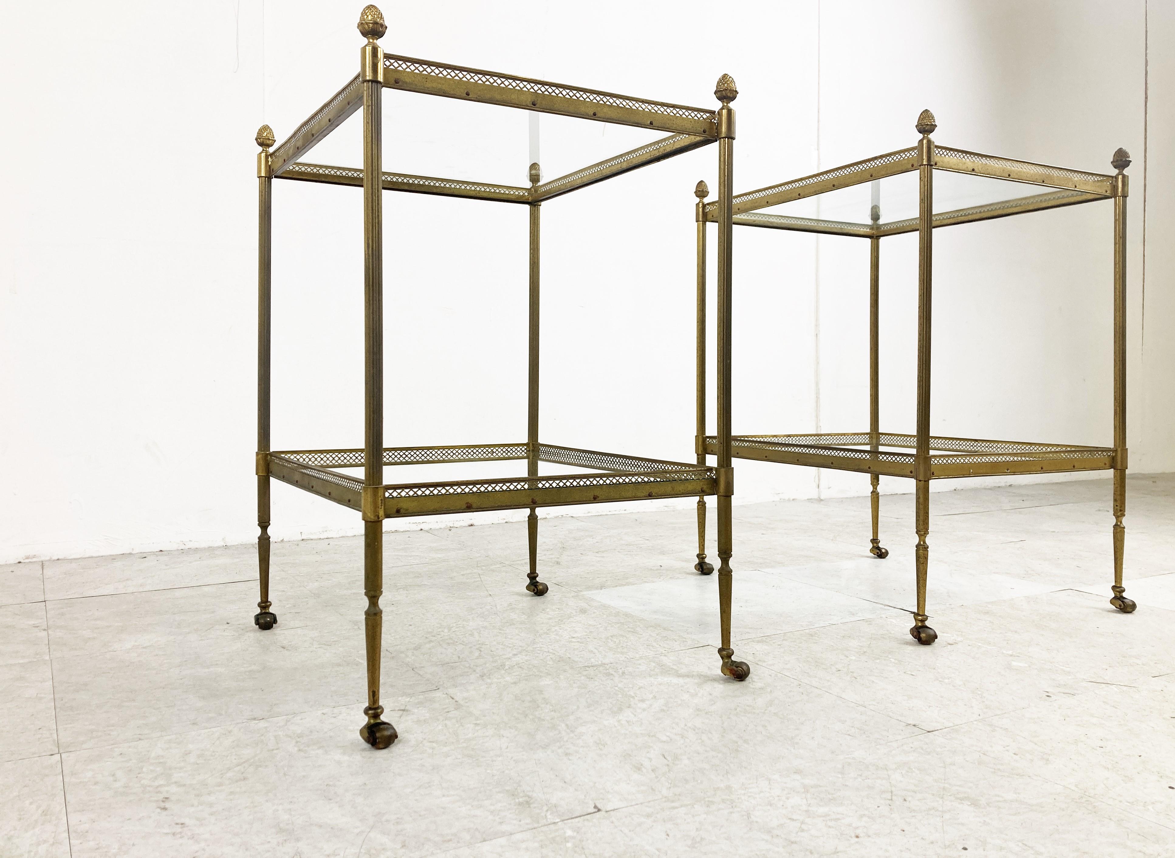 Pair of Gilt Metal Side Tables by Maison Jansen, 1960s 2