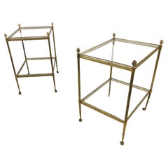 Pair of gilt metal side tables by Maison Jansen, 1960s 
