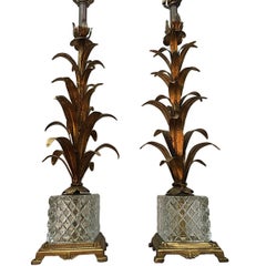 Pair of Gilt Palm Tree Lamps