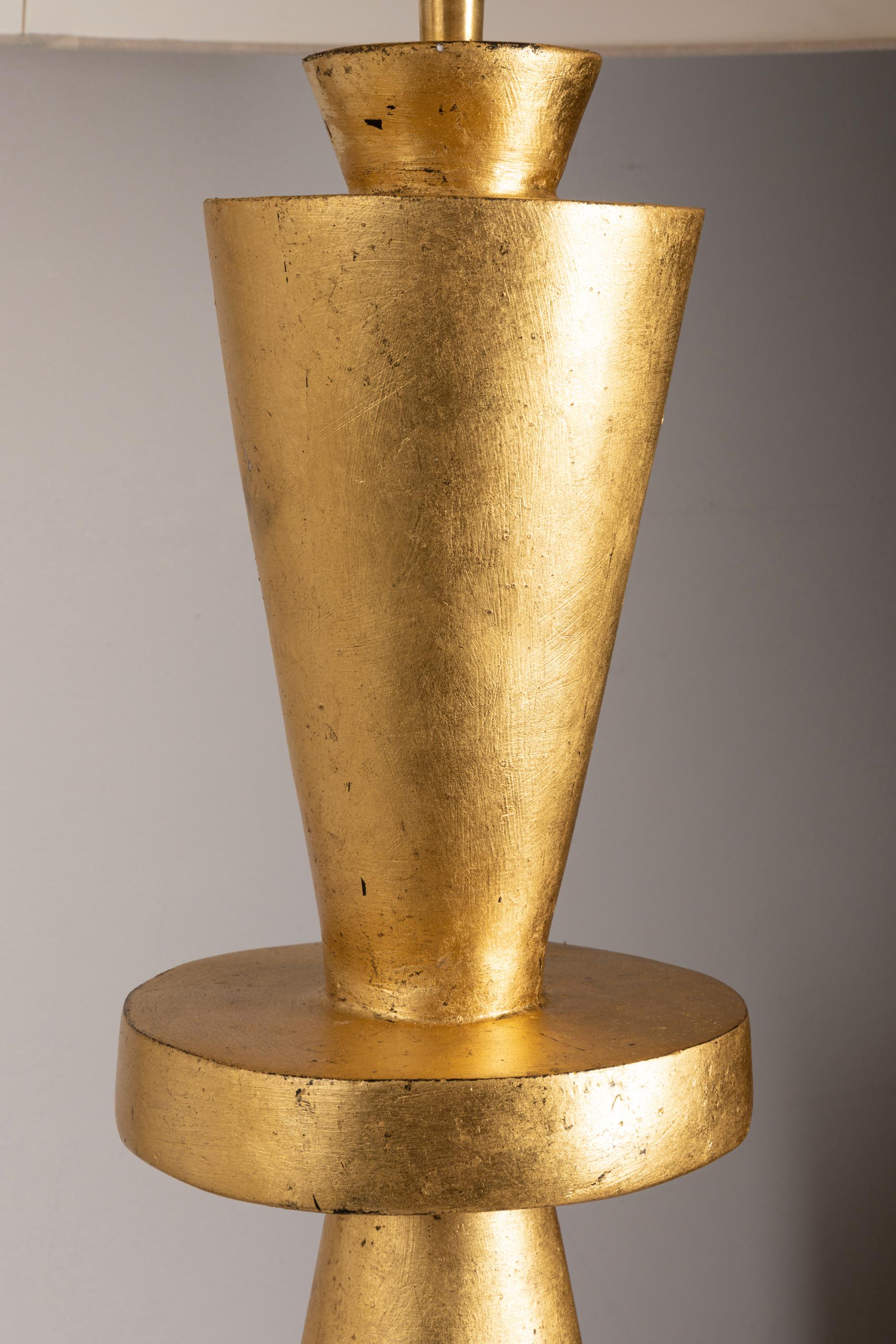 Pair of Gilt Plaster Tables Lamps 3