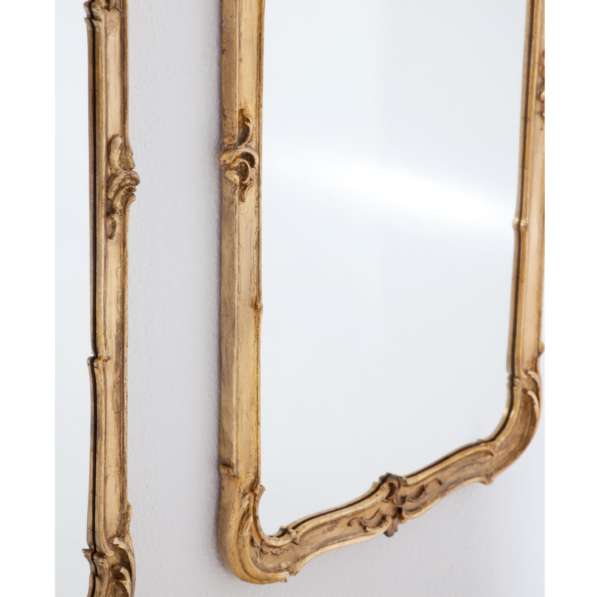 Pair of Gilt Rococo-Style Wall Mirrors, 19th-20th Century In Good Condition In Greding, DE