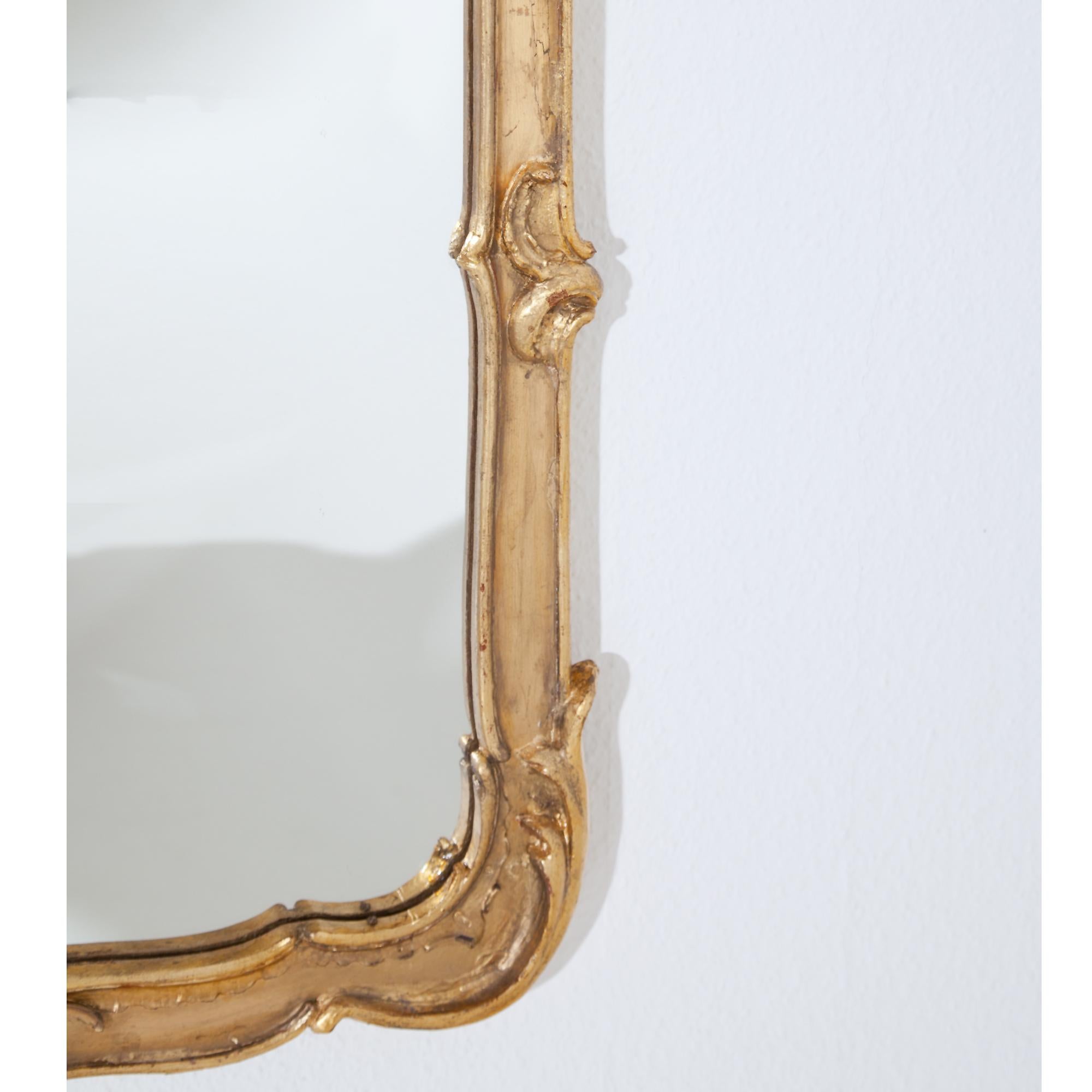 19th Century Pair of Gilt Rococo-Style Wall Mirrors, 19th-20th Century