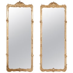 Antique Pair of Gilt Rococo-Style Wall Mirrors, 19th-20th Century