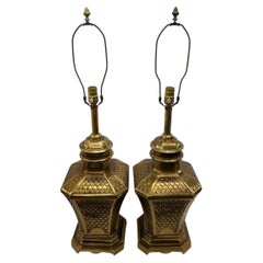 Pair of Gilt Scalloped Lamps
