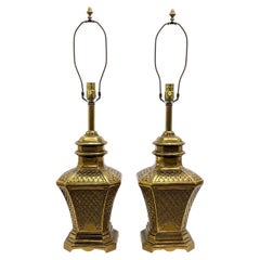 Pair of Gilt Scalloped Lamps