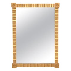 Pair of Gilt Scalloped Mirrors from the Carlyle Hotel NYC 44" x 32"