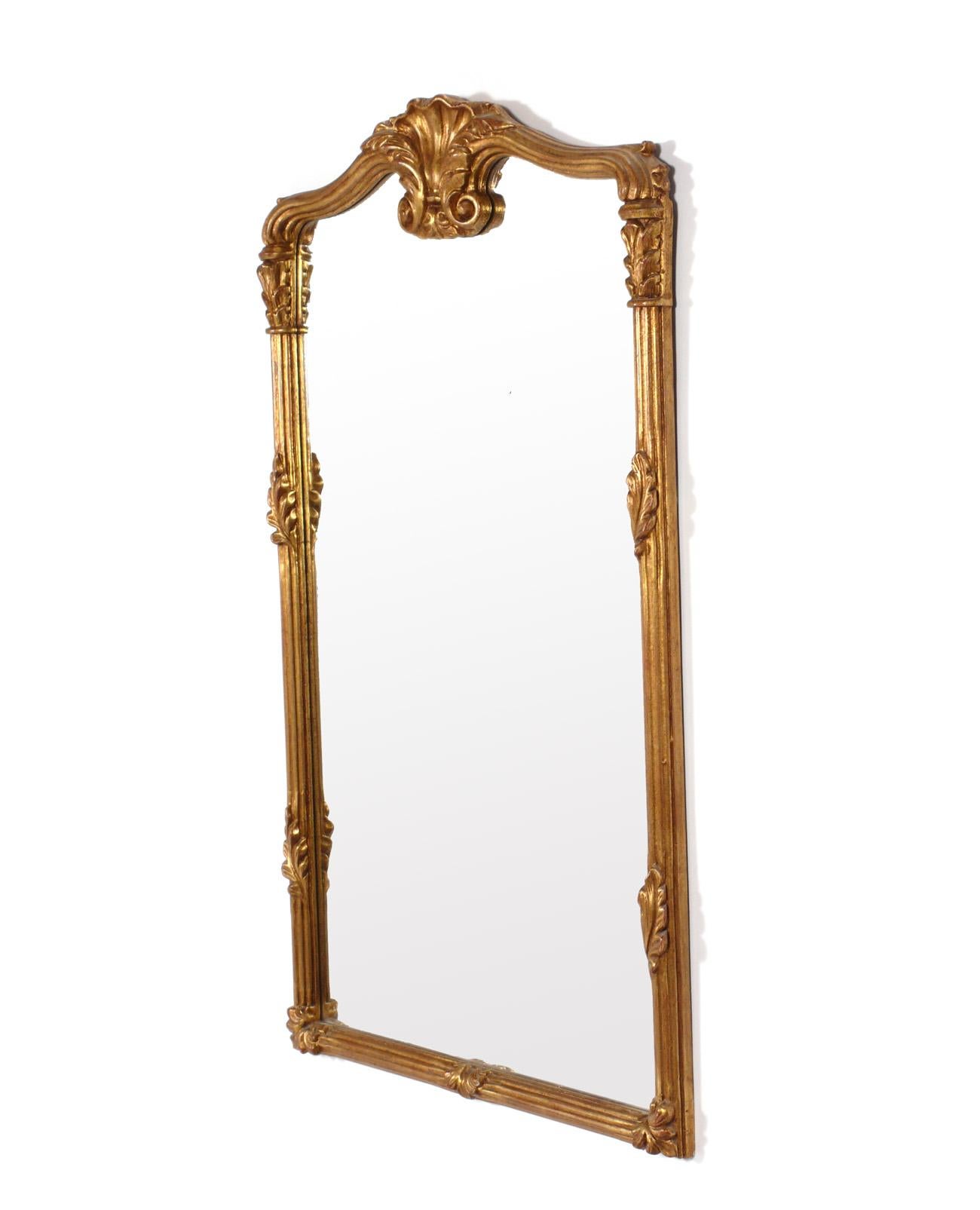 Pair of Gilt Shell Top Mirrors, Italian, circa 1950s. They were recently removed from the legendary Carlyle Hotel in NYC. They are priced at $1800 each or $3300 for the pair. They measure 47