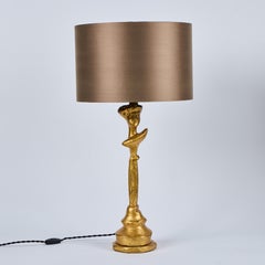 Pair of Gilt Tete-a-Tete Figural Lamps by Sirmos, 1980's